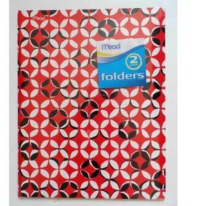 Mead 2 Pack Folders 12" x 9 3/8" - 1 Red, 1 Blue
